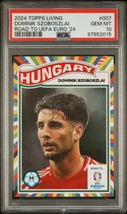 2024 Topps Living Road To UEFA Euro #7 Dominik Szoboszlai PSA 10 Pop 4 - Picture 1 of 2