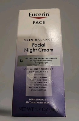 NUEVO Eucerin Crema Facial de Noche Equilibrio Piel Facial 1.7 OZ 48g Foto 1 de 4