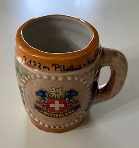 RARO Vintage Lusterware Suiza Mini Stein Cerámica Shot Glass EC! - Imagen 1 de 4