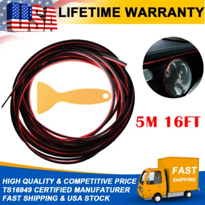 5M Car Interior Decor Red Point Edge Gap Door Panel Molding Line Trim Accessorie - Image 1 of 4