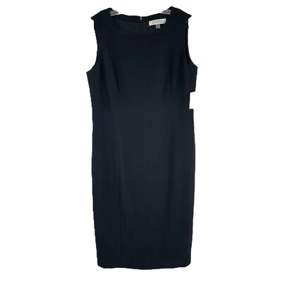 Vestido recto KASPER negro sin mangas carrera oficina ajuste dividido para mujer 10 NUEVO Foto 1 de 4