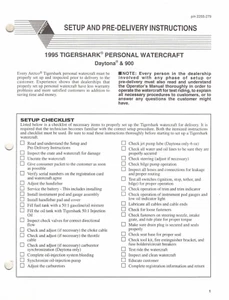 Original Tigershark Nuevo PWC Manual de Servicio/Montaje 1995 Daytona, 900 - Imagen 1 de 2