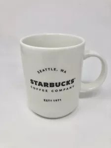 TAZA DE CAFÉ STARBUCKS 14 OZ. Seattle de cerámica blanca WA EST 1971 2018 - Imagen 1 de 7