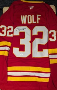 STAR ROOKIE DUSTIN WOLF SIGNED CALGARY FLAMES JERSEY JSA COA - Picture 1 of 6