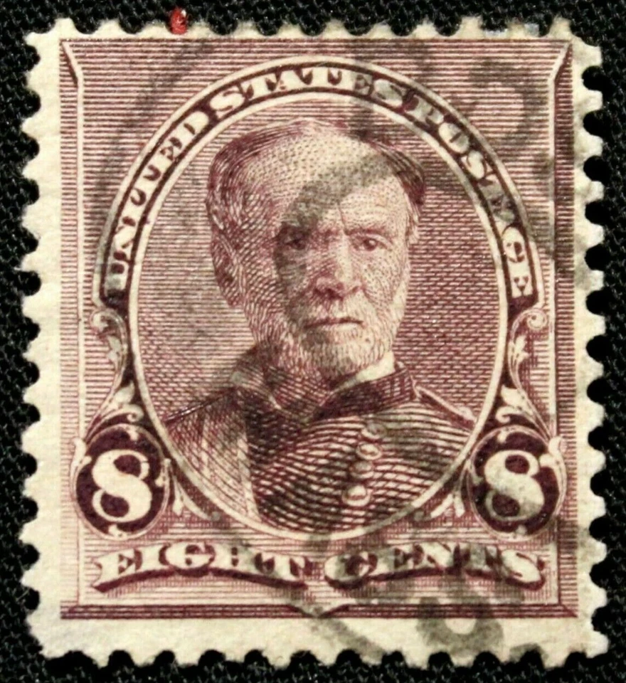 US Stamp Scott #225 ~ 1890-93 Regular Issue 8¢ Sherman GR27 - Image 1 of 1