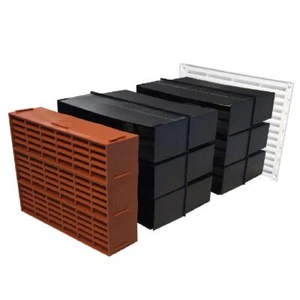 Cavity Wall Sleeve Extendable Combination Vent 9" x 9" with Terracotta Air Brick - Picture 1 of 6