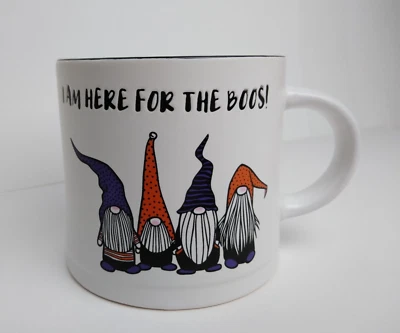 Кофейная кружка Gnomes для Хэллоуина 16 унций ВЕСЕЛО «Я здесь для Boos!» - Изображение 1 из 4