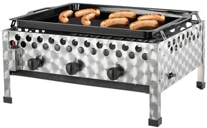 Tepro 3341 tepro Wurstbräter mit Grillpfanne emailliert 3-Brenner Gasgrill - Bild 1 von 6
