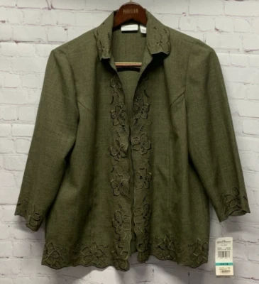 Calça Alfred Dunner NOVA Terno Tamanho 16 Jaqueta Calça Tamanho 12 - 34x29" Verde Oliva - Imagem 1 de 4