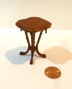 BESPAQ DOLLHOUSE MINIATURE EDWARDIAN END TABLE 3927 NEW WALNUT