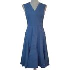 Derek Lam Blue Cotton Poplin A-Line Dress (Size 4)