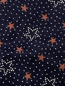 VTG Marcus Bros Fabric Small Red White Stars & Dots on Navy Blue 3/4Y x 44" - Picture 1 of 3