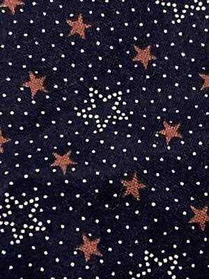 VTG Marcus Bros Fabric Small Red White Stars & Dots on Navy Blue 3/4Y x 44" - Image 1 of 3