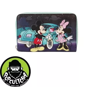 Disney - Mickey & Minnie Date Night Drive-In 4" Faux Leather Zip-Around Wallet - Bild 1 von 5
