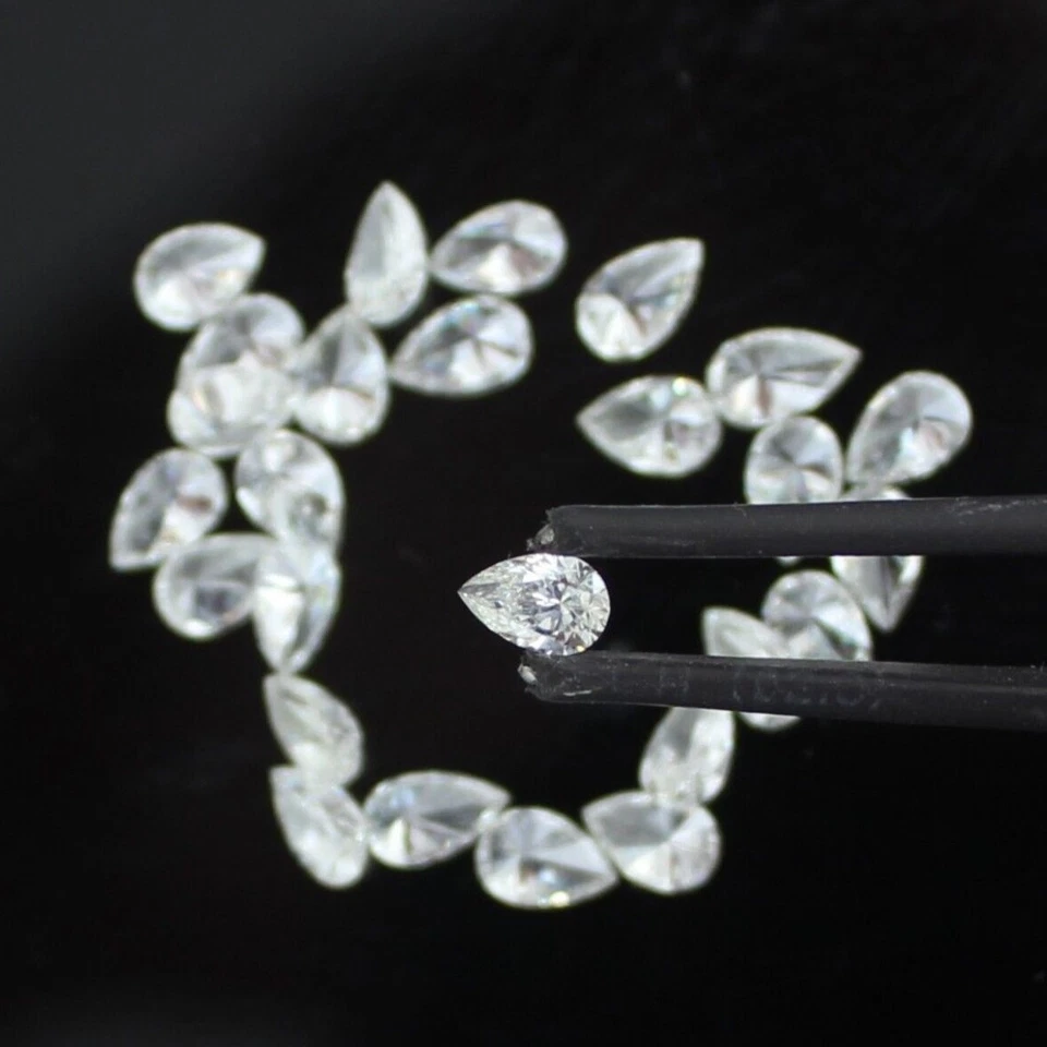 Natural White Diamond Pear, Earth Mined Diamond I-Color, VS2 clarity, size 5x3mm - Image 1 of 4