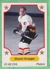 1991-92 7th Inning Sketch OHL #276 Shawn Krueger Owen Sound Platers Pre Rookie