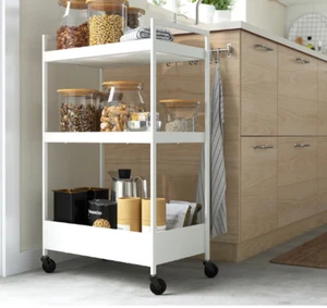 IKEA NISSAFORS 3 Tier Kitchen Bathroom Utility Trolley Cart Storage Racks Trays - Picture 1 of 6