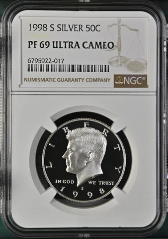 1998 S Silver Kennedy Half Dollar NGC PF69 Ultra Cameo Cover