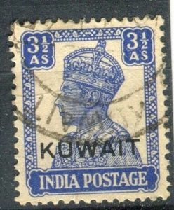Kuwait SG59 1945 KGVI 3.5a bright blue used - Picture 1 of 1