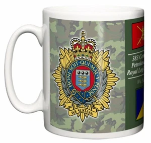 Taza de té Soldado del Ejército Británico 383 Comando Tropa de Petróleo Real Cuerpo Logístico - Imagen 1 de 4