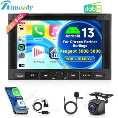 RIMOODY DAB+ Autoradio Carplay Für Citroen Berlingo Partner Peugeot 3008 5008 2010-2016