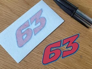 "Francesco ""Pecco"" Bagnaia Numero 63 Numero Gara - (Coppia Molto Piccola) - VENDITORE UK - Foto 1 di 1