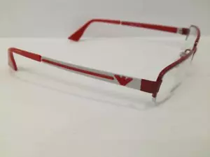 EMPORIO ARMANI EA9675 ST0 NEON RED METAL SEMI RIM EYEGLASSES 51-19-140 ITALY RX - Picture 1 of 4