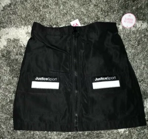Girls justice zip sport skirt w/built in shorts size 6 new black - Picture 1 of 4