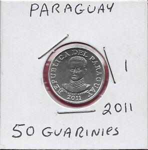 PARAGUAY 50 GUARANIES 2011 UNC ACARAY RIVER DAM,VALUE ON TOP,NAME OF COUNTRY WIT