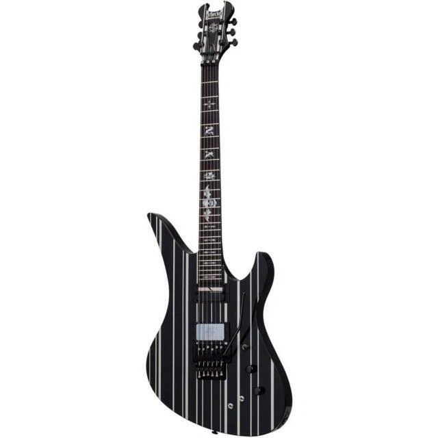Schecter Synyster Gates Custom-s Electric Guitar - Black W/ Silver Pinstripes