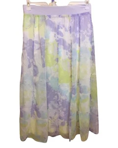 Ruby Rd. Long Maxi Skirt Floral Purple Green Size S 100% Polyester - Picture 1 of 6