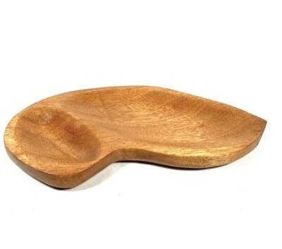 MCM Madera Plato Tuercas Monedas Joyería Atrapa Todas las Entradas Decoración Appx 10” Consola Snacks Foto 1 de 4