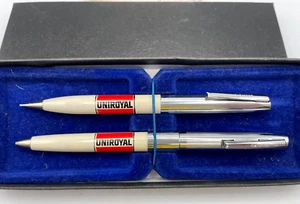 Vintage 70s UNIROYAL tires monogrammed Army Scheaffer calendar pen pencil set - Picture 1 of 8