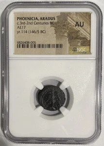 C.3RD-2ND CENTURIES BC PHOENICIA, ARADUS AE17 YR.114 (46/5) BR NGC AU - Picture 1 of 4