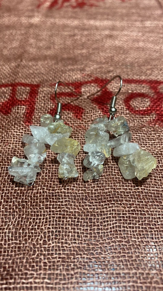Rutilated Quartz Chips Dual-Strand Earrings - Image 1 of 1