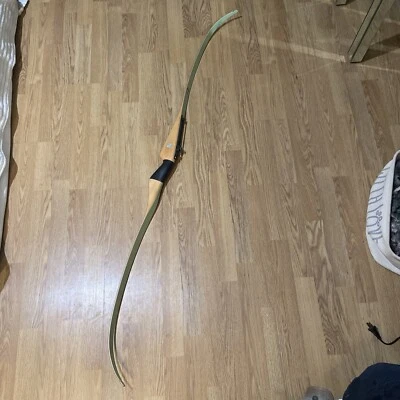 Vintage Fred Bear Cub Recurve Longbow Antique Bow 1960’s Kodiak Grizzly Black - Image 1 of 4