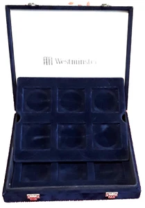 WESTMINSTER STORAGE COIN BOX & 2 TRAYS FOR 12 LARGE SIZE MEDALS OR COINS @ 60mm - Picture 1 of 6