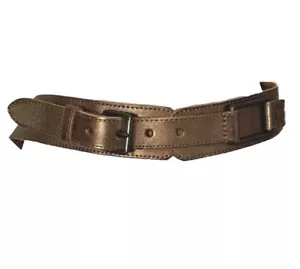 J. Jill Womens Belt Metallic Gold Genuine Leather Size Large Stylish Accessory - Picture 1 of 10