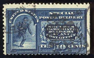 US Scott E4 Used 10c ultramarine Messenger on Bicycle Lot Y057 bhmstamps - Picture 1 of 2