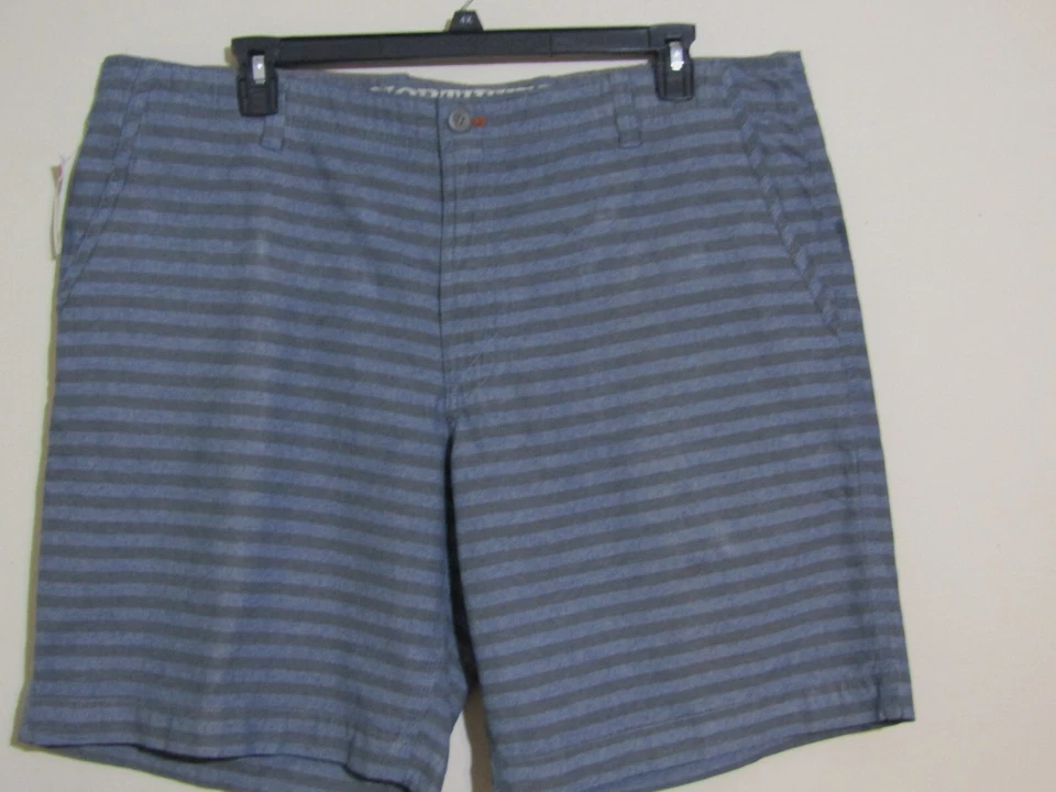 NORTHWEST TERRITORY MENS SIZE 42 SHORTS BLUE/GRAY STRIPE DRESS/CASUAL NWT - Image 1 of 1