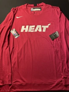 Nike NBA Dri-Fit Miami Heat Long Sleeve Shirt Mens Size XLT Tall AV0907-608 - Picture 1 of 4
