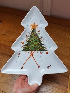 Clare Mackie Royal Worcester Christmas Tree Plate 10" x 8" - Picture 1 of 8
