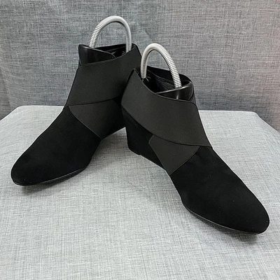 Botines de cuña de gamuza Stuart Weitzman Coban, botines para mujer, negros talla 7M Foto 1 de 4