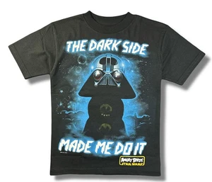 STAR WARS BOYS SHIRT - ANGRY BIRDS SZ 4 5 - BLACK PRINT - TOP TEE GRAPHIC KIDS - Picture 1 of 1