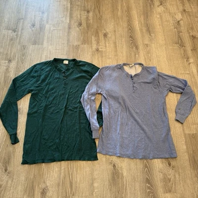 LL Bean River Driver's Henley Mens XXL Red Two Layer Shirt Traditional Fit - Image 1 of 4