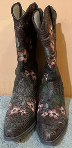 Bota Vaquera Vaquera Durango 12" Estampado Floral Lagarto RD3564 Mujer Talla 10M - Imagen 1 de 9