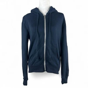 Brandy Melville Navy Oversized Christy Hoodie OS Fleece Slouchy Fit Streetwear - Picture 1 of 4