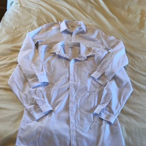 Boys School Shirts aged 15-16 years by M&S. Long sleeved white shirts. A - Picture 1 of 7