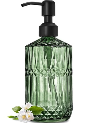 18Oz Green Soap Dispenser with Black Rust Proof Pump, Refillable Kitchen Soap Di - Image 1 of 4