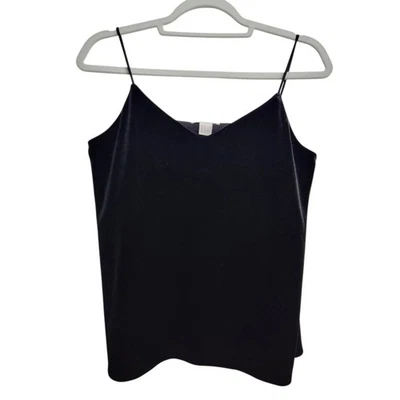 Blusa H&M Cami Terciopelo Negra con Correa Alterada Longitud Talla Pequeña Foto 1 de 4